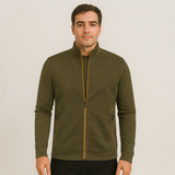 Caleb Eleganter Stretch-Cardigan – Armeegrün
