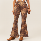 Chelsea – Boho-Schlaghose für Damen – Allover-Print, Slim Fit – Braun
