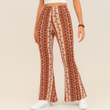 Chelsea – Boho-Schlaghose für Damen – Allover-Print, Slim Fit – Orange