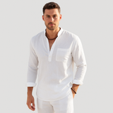 Lendon - Elegantes Leinenhemd für Herren - Sommer Chic – Weiß