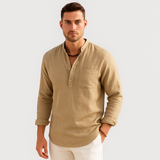 Lendon - Elegantes Leinenhemd für Herren - Sommer Chic – Beige