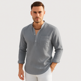 Lendon - Elegantes Leinenhemd für Herren - Sommer Chic – Grau