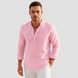 Lendon - Elegantes Leinenhemd für Herren - Sommer Chic – Hellrosa