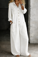 Thalassa - Legerer Denim-Jumpsuit – Weiß