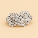 Cubic Zirconia Button Ring - Zeitlos eleganter Damenschmuck – Silber