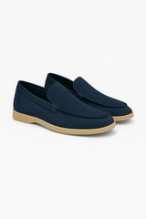 Fridolin Wildleder Slipper Loafer – Marineblau