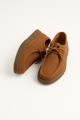 Theodore Wildleder Schnürschuhe mit Profilsohle – Karamell