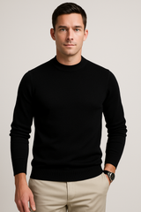 Herren Strickpullover | Legere Form mit ruhiger Linienführung – Schwarz