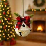 JingleCrest | Eleganter Weihnachtsglockenkranz – Weiß