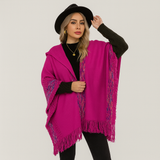 Deborah | Weicher und dehnbarer Wintermantel mit Kapuze für Damen – Rote Rose