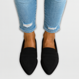 Olivia™ - Wildleder Mokassins – Schwarz