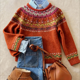 Arvy™ - Eleganter Vintage-Strickpullover – Orange
