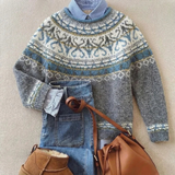 Arvy™ - Eleganter Vintage-Strickpullover – Grau
