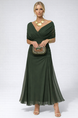 Manich – Fließendes Midikleid – Olivgrün