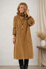 Marenai – Stilvolles, lässiges Midikleid – Braun