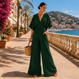 Mara | Eleganter Abend-Jumpsuit mit Weiten Beinen – Grün