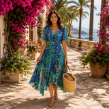 Naomie | Elegantes Sommerkleid – Blau