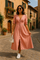Katrien | Der Denim-Look mit besonderem Glanz – Rosa