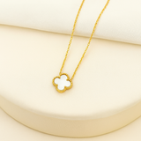 Kleeblatt Halskette aus Gold – Perlmut
