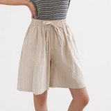 Greta | Weite Leinenhose – Khaki