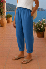 Maja | Luftige Leinenhose – Blau