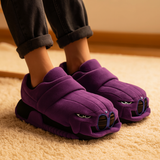 Anders | Warme Herren-Winterhausschuhe mit Wollfutter – Violett