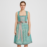 Heidi Dirndl Damen – Modernes Kleid für Oktoberfest – Tealgrün