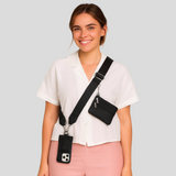 SecureZip | Stilvolle Crossbody-Telefonhalterung mit Geldbörse – Schwarz 2