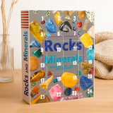 CrystalTreasures | Edelstein-Adventskalender mit 24 Naturkristallen – Gelb-Grau