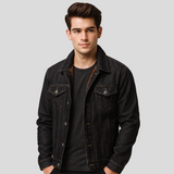 Brayden | Strapazierfähige Winter-Jeansjacke – Schwarz