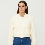 Beige weicher Fliegerjacke für Damen – Lässiger und bequemer Look – Beige