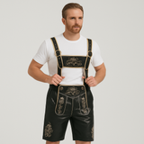 Herren Lederhose Vintage – Traditionelle Tracht für das Münchner Oktoberfest – Schwarz