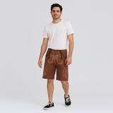 Kurze Wildbock Lederhose Hein – Braun