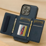 Abnehmbare magnetische Brieftasche für iPhone 11–16 Pro Max/Plus – PU-Leder, 5 Kartenfächer, kabelloses Laden – Blau