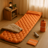 TrekLig Selbstaufblasende Isomatte – Leichte Campingmatratze für Outdoor-Komfort – Orange