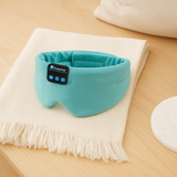 3D Musik-Schlafmaske – Eisfaser, Null-Druck, 100 % Lichtblockierung mit Kopfhörern & Etui – Blaugrün