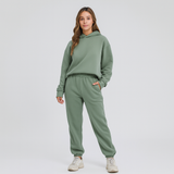 Ultimatives Komfort-Set aus Hoodie und Jogginghose – Gemütliche 2-teilige Loungewear für Frauen – Hellgrün