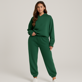 Ultimatives Komfort-Set aus Hoodie und Jogginghose – Gemütliche 2-teilige Loungewear für Frauen – Grün