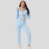 3-teiliges Yoga-Set für Damen – Himmelblau