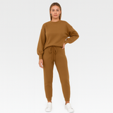 Eleganter Damen-Trainingsanzug – Stilvolles Loungewear-Set für Zuhause oder Freizeit – Kaffee