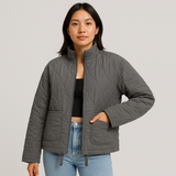 Isabelle Damen Woll-Trenchcoat – Elegante lange Winterjacke – Grau