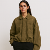 Celeste Damen-Trenchcoat aus Wolle – Armygrün