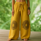 Gladys – Bequeme Yoga Hose im Bohemian Stil – Gelb