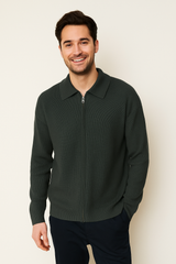 Eli Strickjacke mit Reißverschluss – Grau