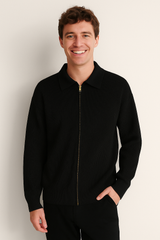 Eli Strickjacke mit Reißverschluss – Schwarz