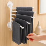 FlexiRack – Zusammenklappbare, rotierende Wandhalterung und Handtuchhalter – Weiß