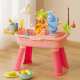 Splash ‘n Fish - Lustiges Wasser-Spiel für Kinder mit Meersalzfischfang – Rosa