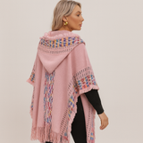 Deborah | Weicher und dehnbarer Wintermantel mit Kapuze für Damen – Rosa