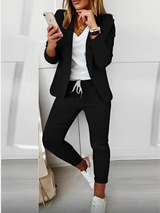 Colleen - Eleganter Blazer- und Hosenanzug für Damen – Schwarz