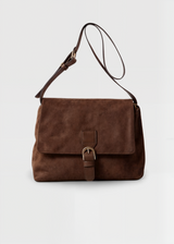 Umhängetasche Damen Wildleder – Vegane Crossbody Tasche Braun Kompakt – Kaffee